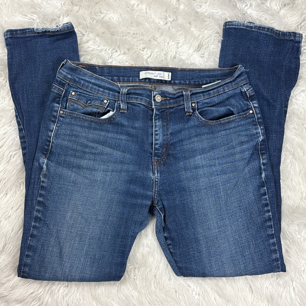Levi's Women's 505 Straight Leg Dark Wash Jeans